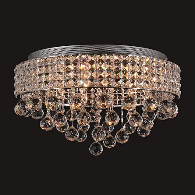SPARKSOR Crystal Chandelier Modern Round Ceiling Light Suitable for Bedroom Living Room [9*G9 Bulb]