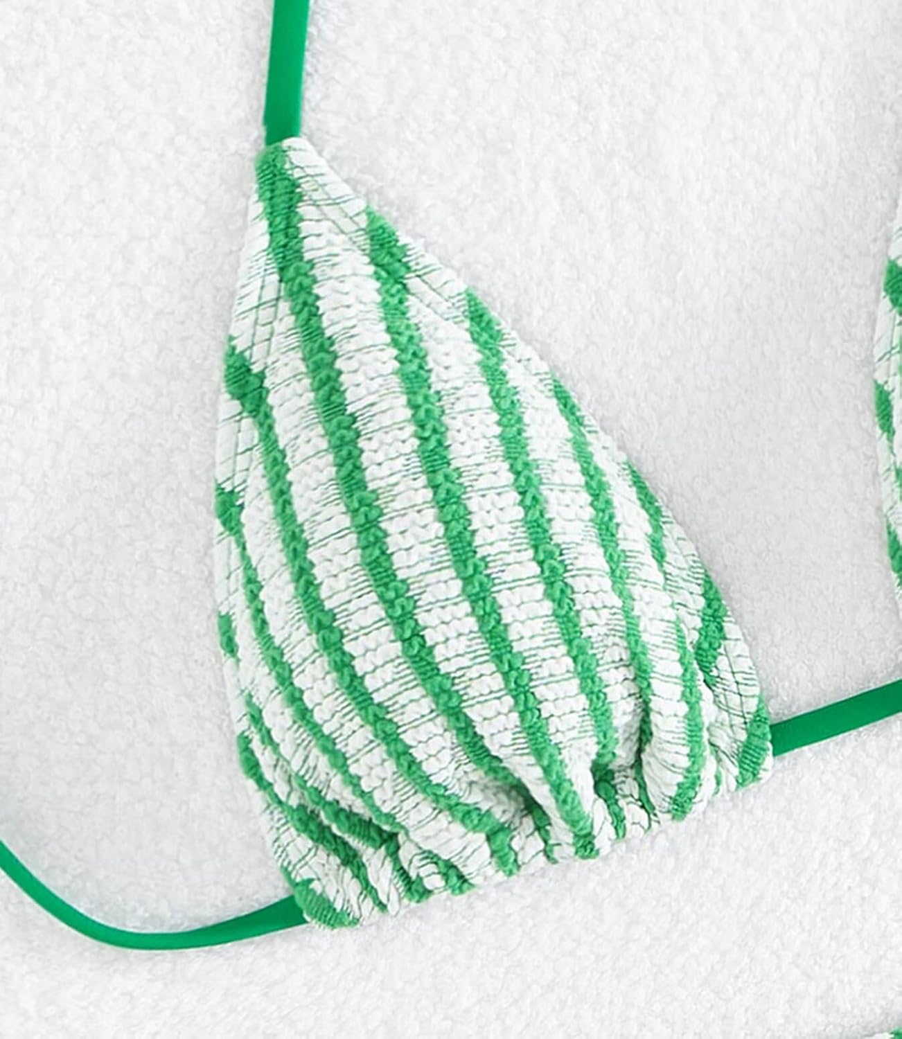 Women's Striped Halter Bathing Suit High Waisted Triangle Colorblock Swimsuit Bikini Set - Image 6