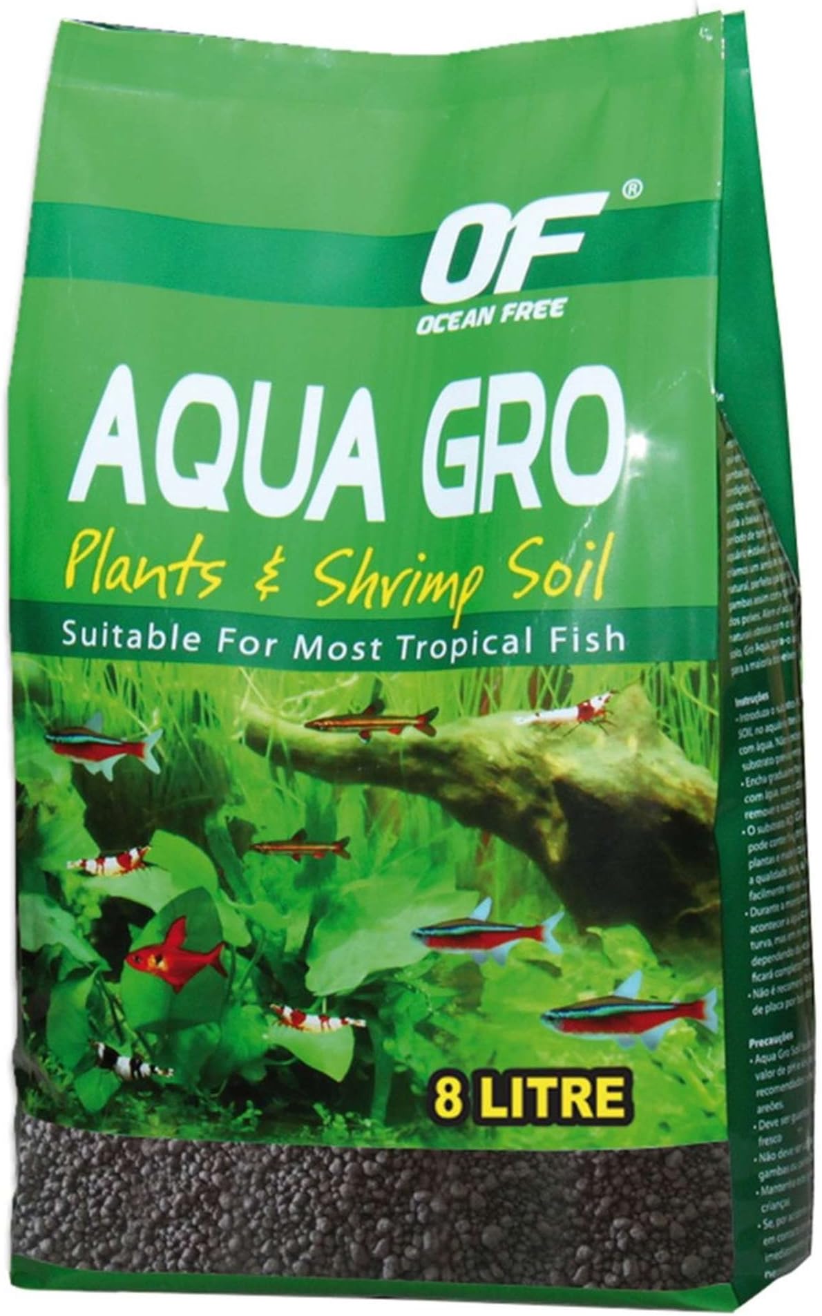 OCEAN AQUA GRO BLACK PLANT & SHRIMP SOIL SAND 8L 6.7KG AQUARIUM FISH TANK COMPLETE SUBSTRATE
