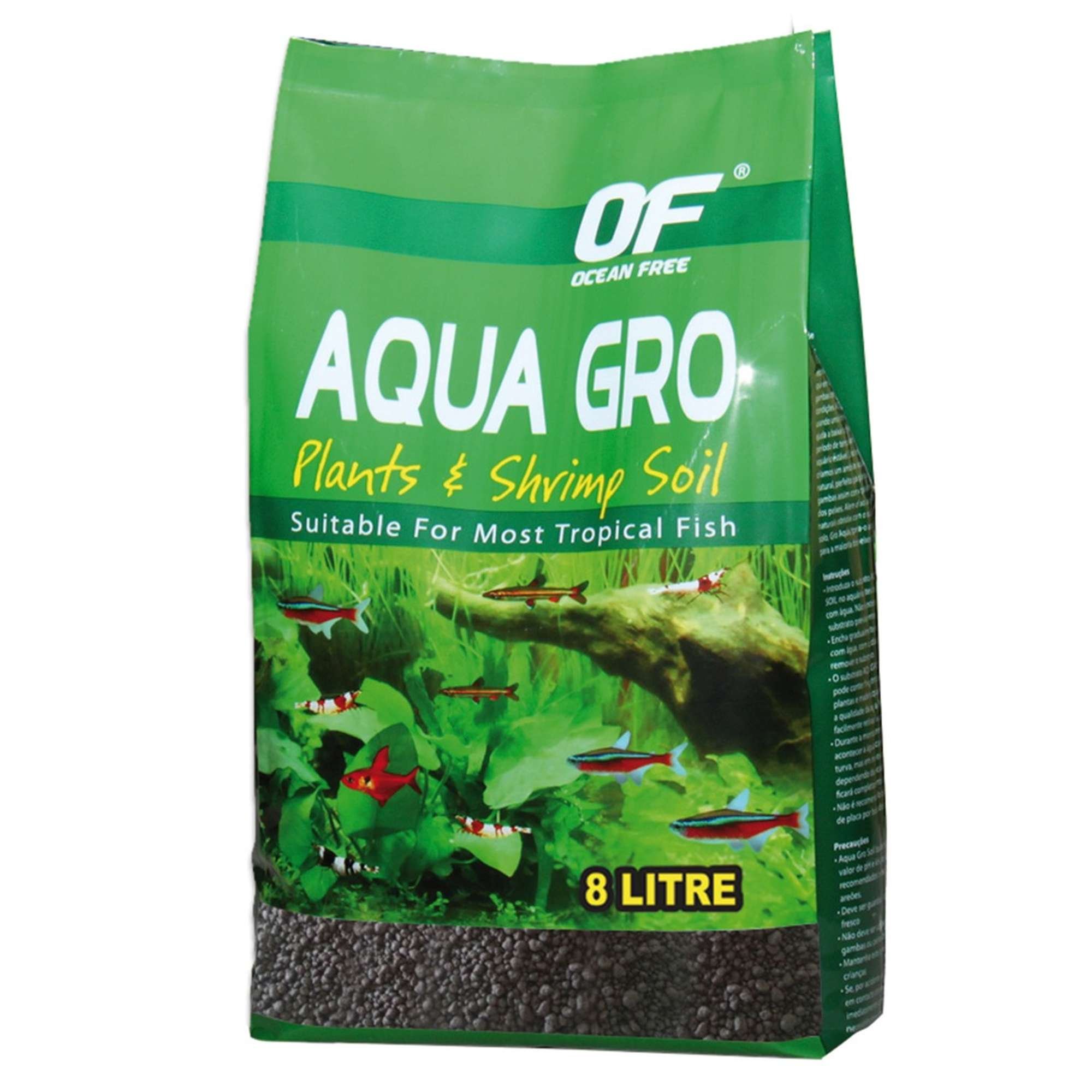 Gravier Noir Ocean Free PM220 pour Plantes d'Aquarium - 8 Litres