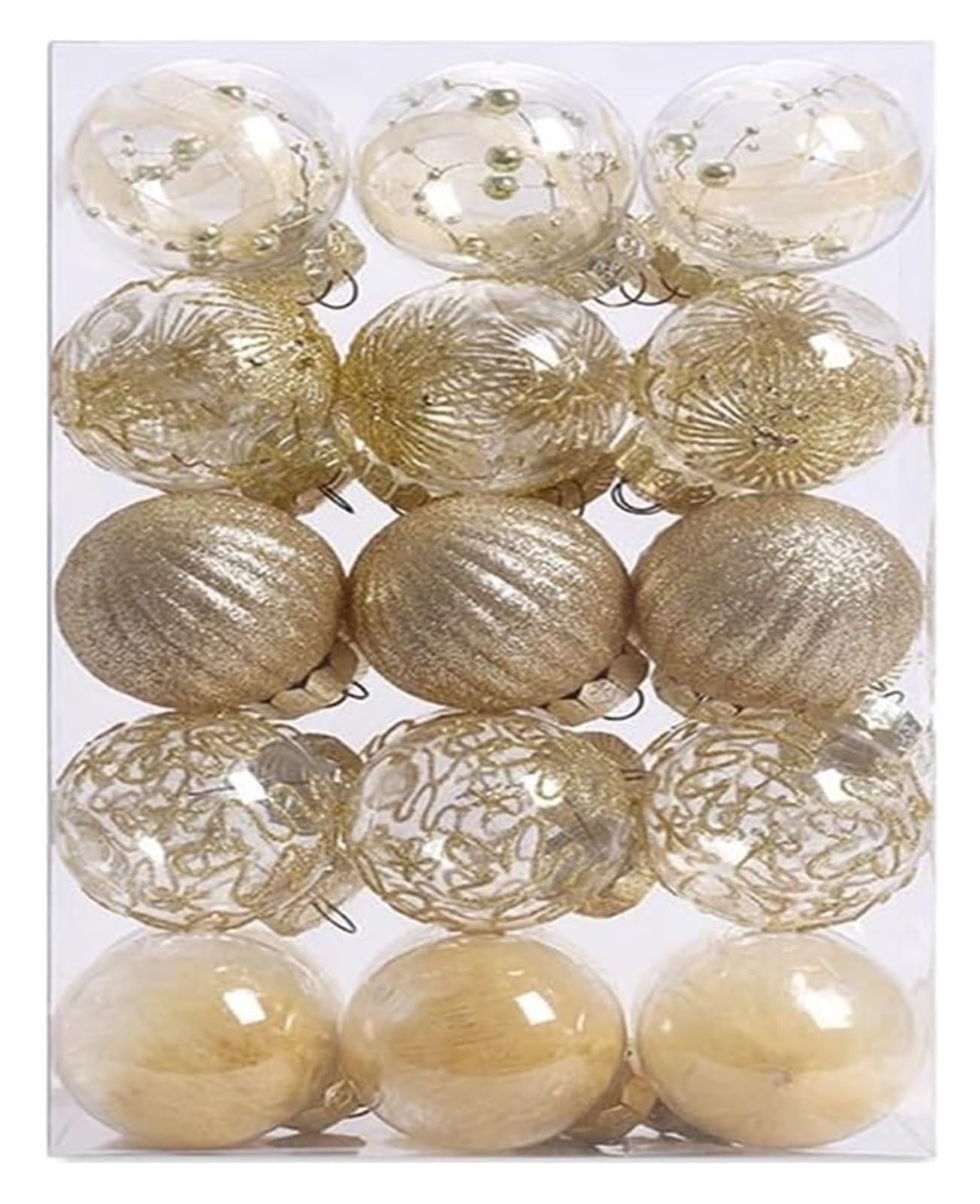 Christmas Baubles,30Pcs Christmas Baubles Set 6cm Shatterproof Christmas Baubles Christmas Tree Ornaments Hanging Ball Christmas Decorations for Xmas Tree Wedding Party(Gold)