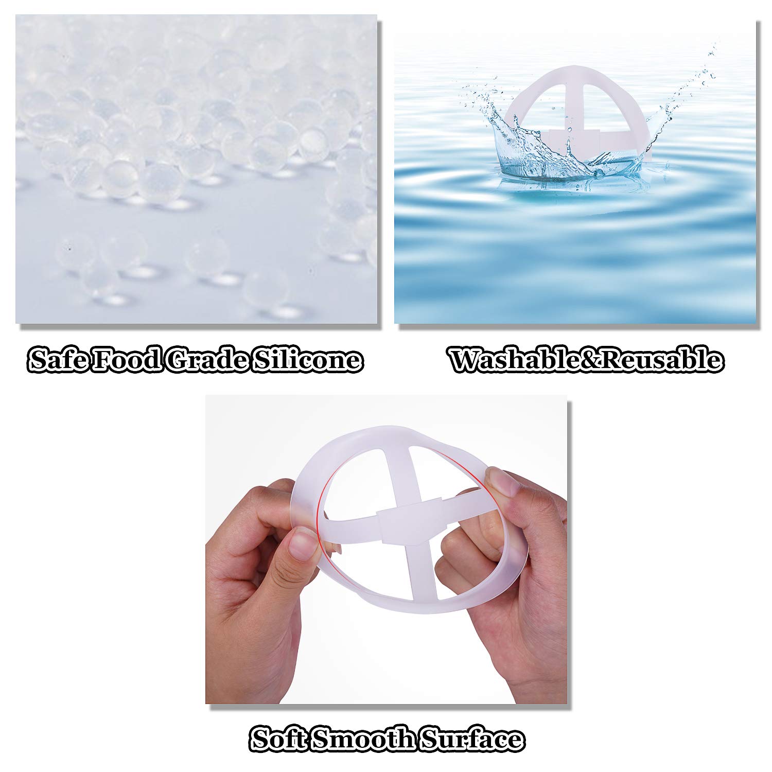 [10PCS]3D Face Bracket Internal Support,Face Guard Breath Cup Lipstick Protector,clear
