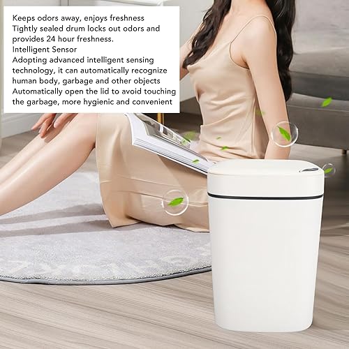 Miniatura 5 de 12L Automatic Trash Can, Touchless Motion Sensor Intelligent Garbage Can with Lid for Bedroom Bathroom Kitchen Office