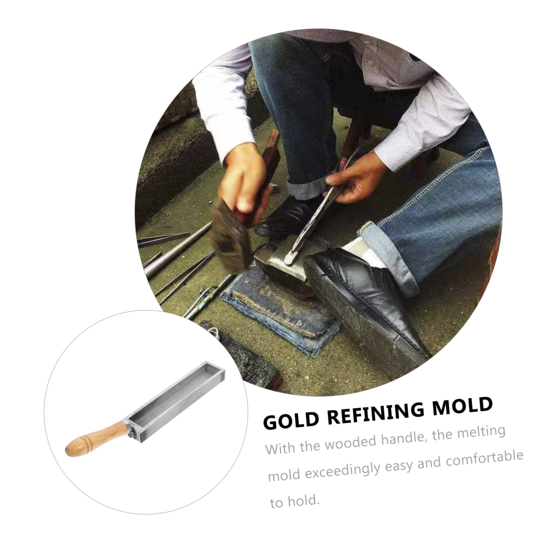 HOMSFOU Molde de Fundición de Hierro Herramienta Cómoda Ranura Grande para Fundir para Lingotes de Plata y Oro para Fundición y Bricolaje
