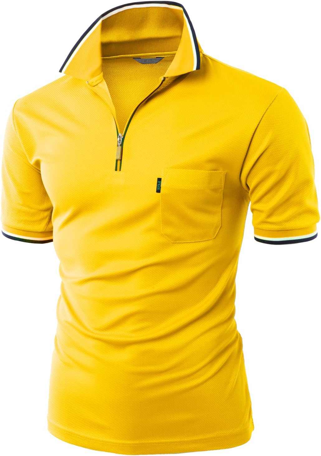 Xpril Front Zipper Collar T-Shirt