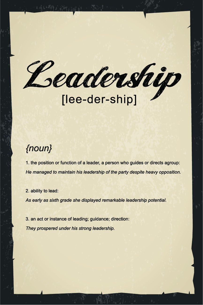JSC515 Definition of Leadership Dictionary Style Poster Script Writing 18Inches