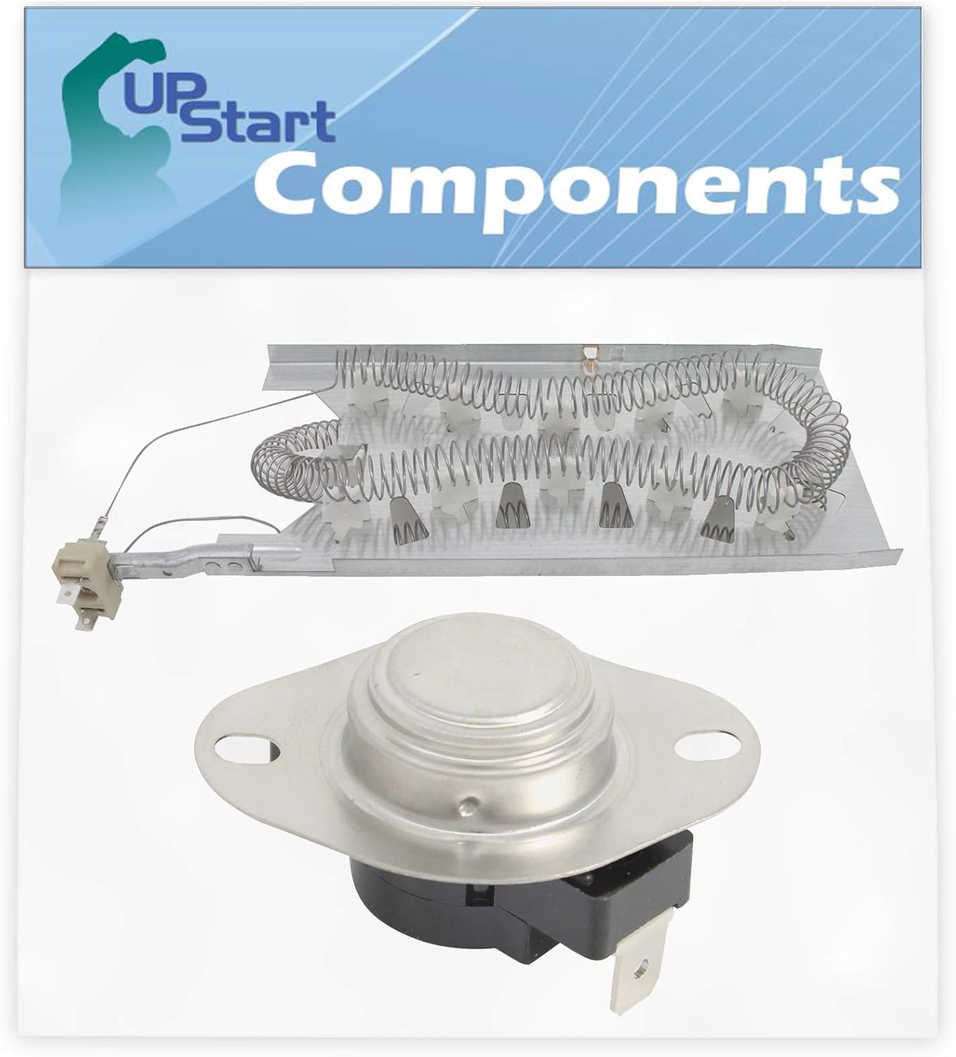 3387747 Dryer Heating Element & 3390291 High Limit Thermostat Replacement for Kenmore/Sears 11067741600 Dryer - Compatible with WP3387747 & WP3390291 Heater Element & Thermostat