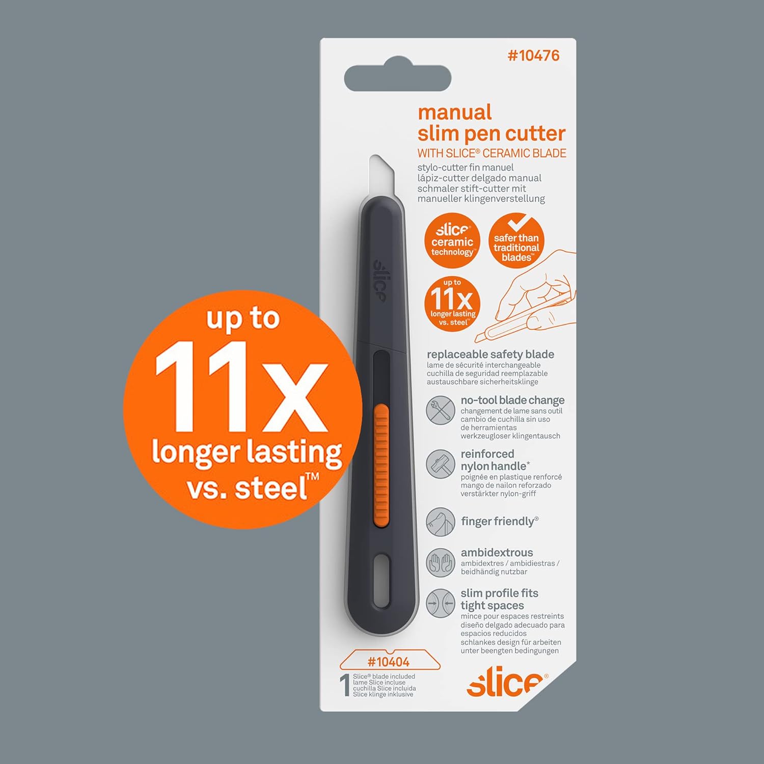 Slice Slim Pen Cutter, 1 Pack, Manual Blade Stays in Position