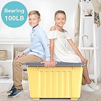 Vista 7 de Nazhura Contenedor de almacenamiento de plástico, cajas de almacenamiento apilables y encajables con tapas blancas y hebillas de cierre seguras