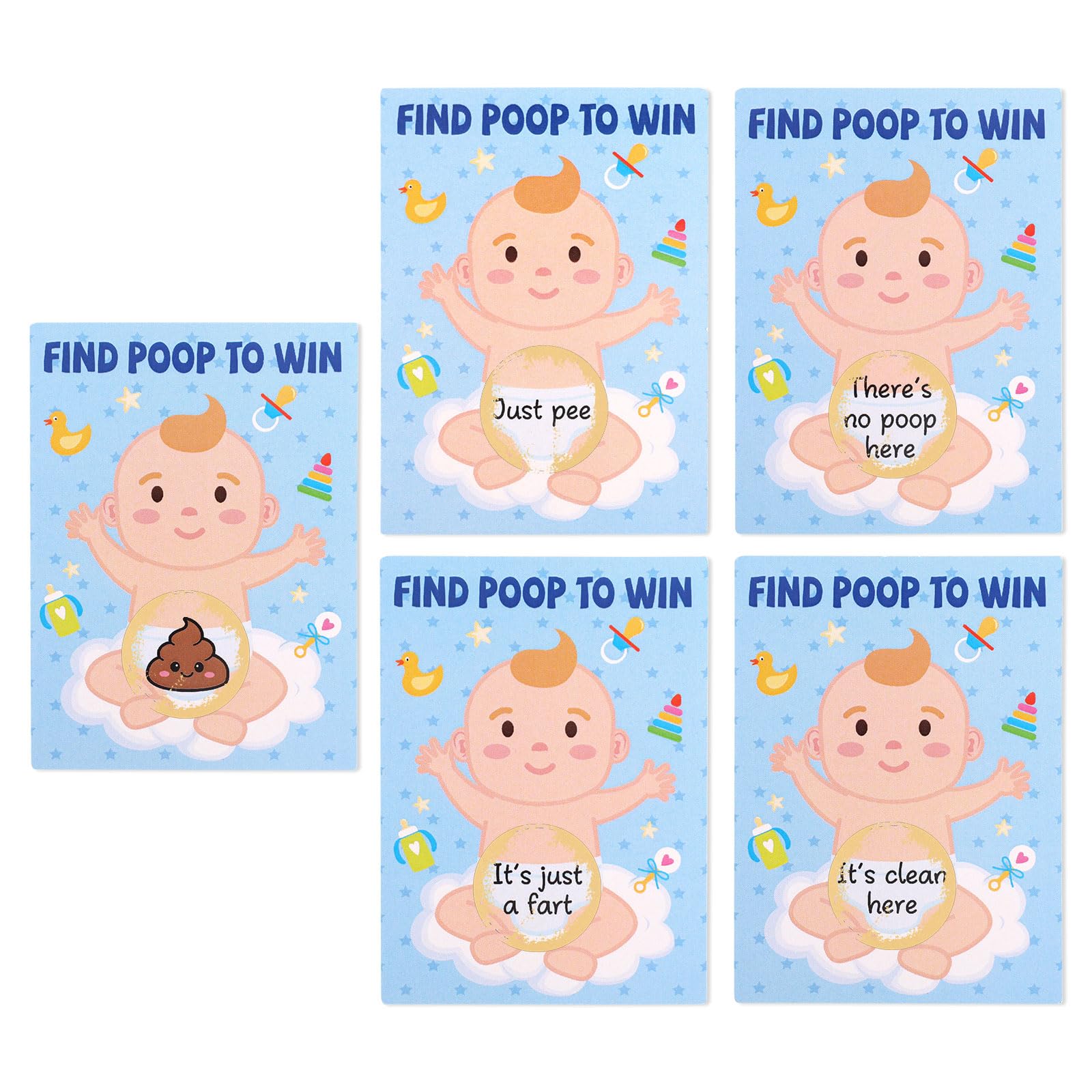 50pcs Scratch Off Card, Funny Baby Shower Games Scratch Off Cards Creative Game Activities Supplies Suitable for Baby Shower Kid Party Favors(Boys Style)
