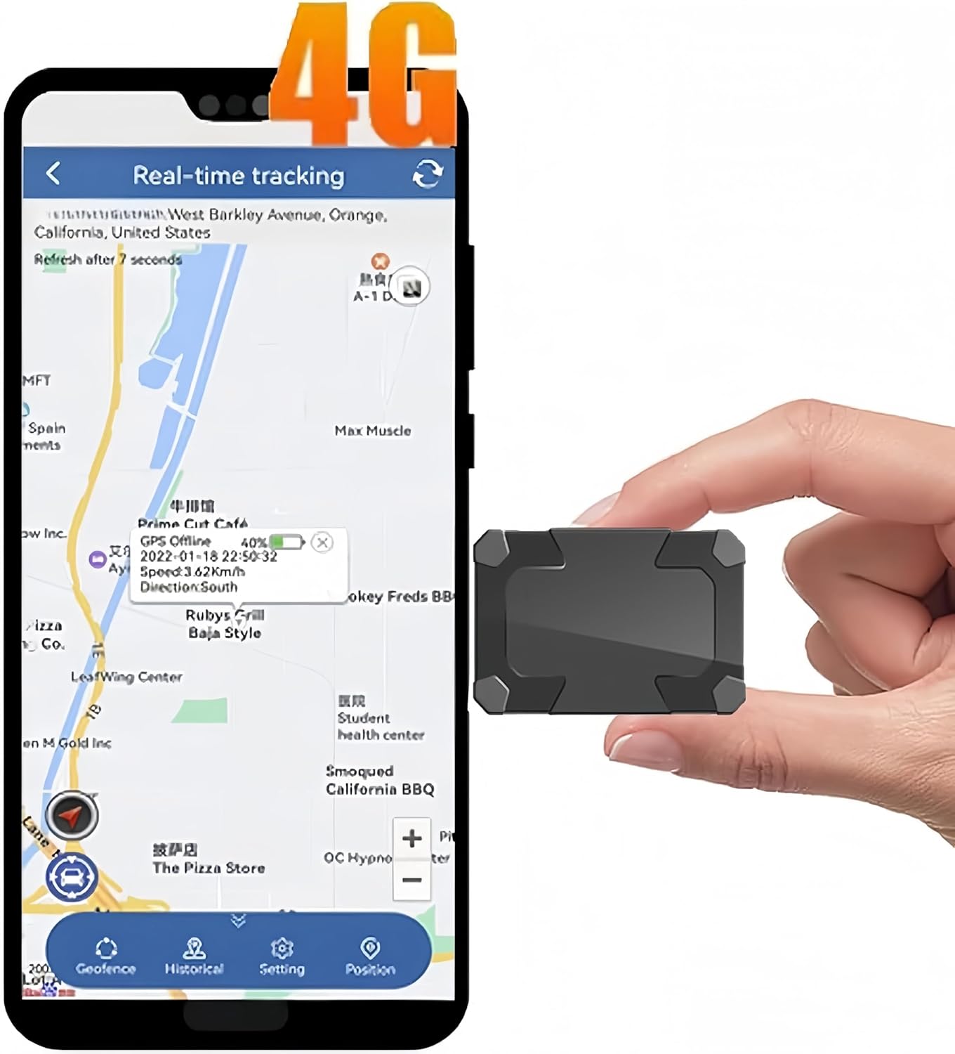 Lmhome 4G Tracker GPS Localisation Satellite en Temps Réel, Batterie