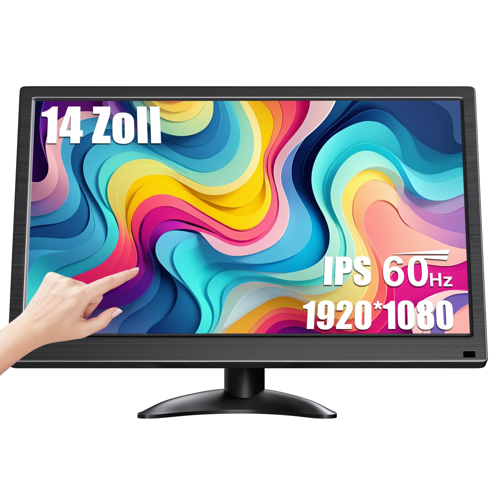 14 Zoll Touchscreen Tragbarer Monitor 1080P 99% sRGB IPS/HDR/USB-C/HDMI PC-Bildschirm für Gaming, Video und Arbeiten