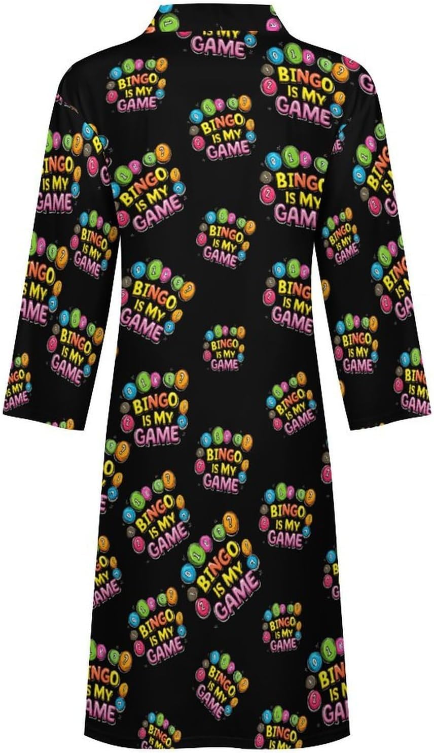 BINGO Is My Game Mens Robe Long Bathrobe for Women Bath Robes Lightweight Soft Printed Sleepwear