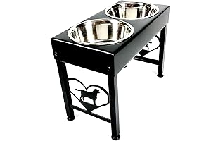 Raised Elevated 16 Inch Tall Metal Dog Feeder Stand for Labrador Retriever...
