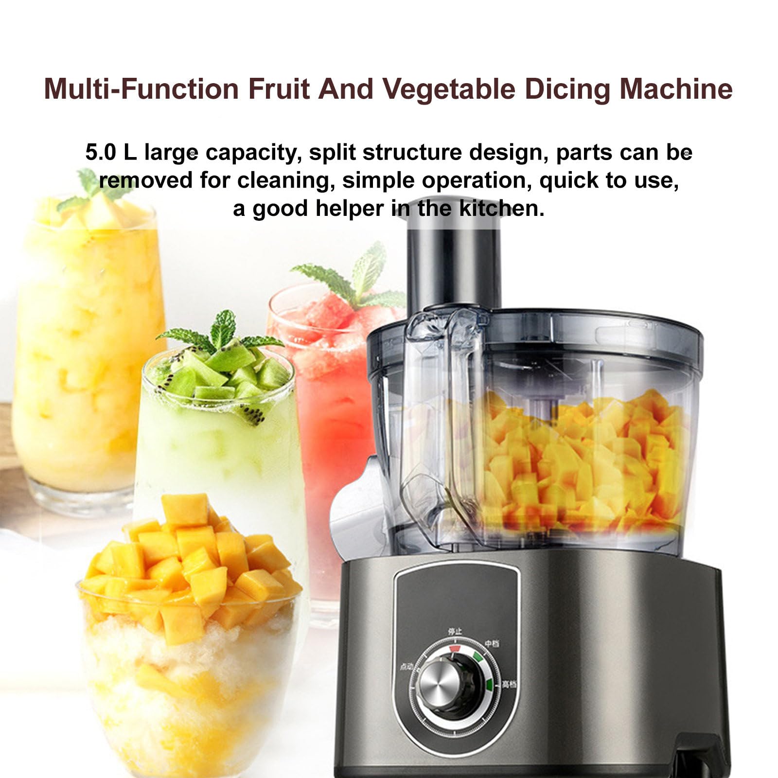 Picadora De Verduras, Espiralizador De Frutas Eléctrico: Diseño De Estructura Dividida, Cortadora De Papas para Ensaladas, para Preparar Platos para Empresas De Catering