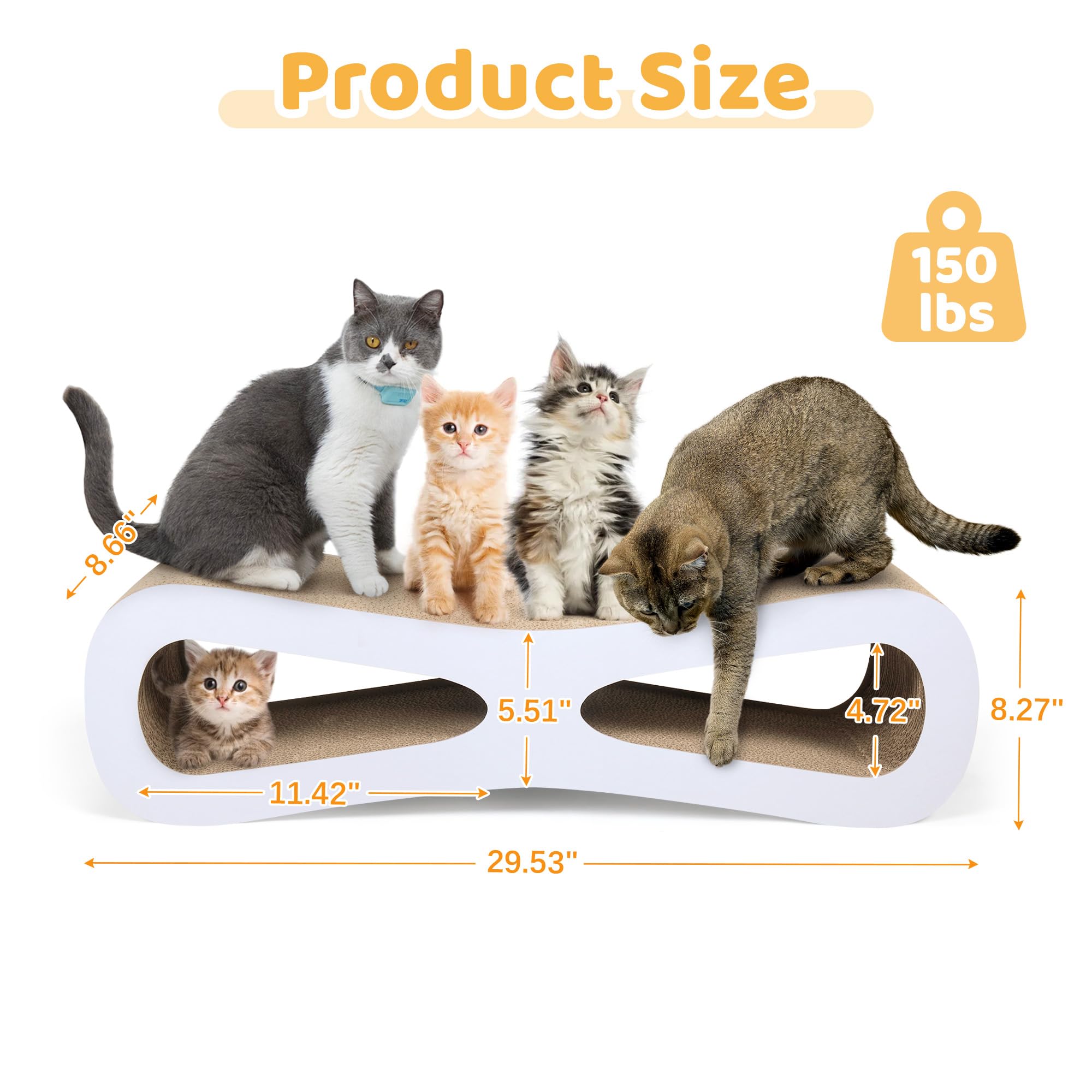 COZIWOW Cat Scratcher Lounge, Cat Scratching Board, Cardboard Lounge Bed, Durable Cat Scratching Pad Furniture Protector for Indoor Cats Kittens, Grey