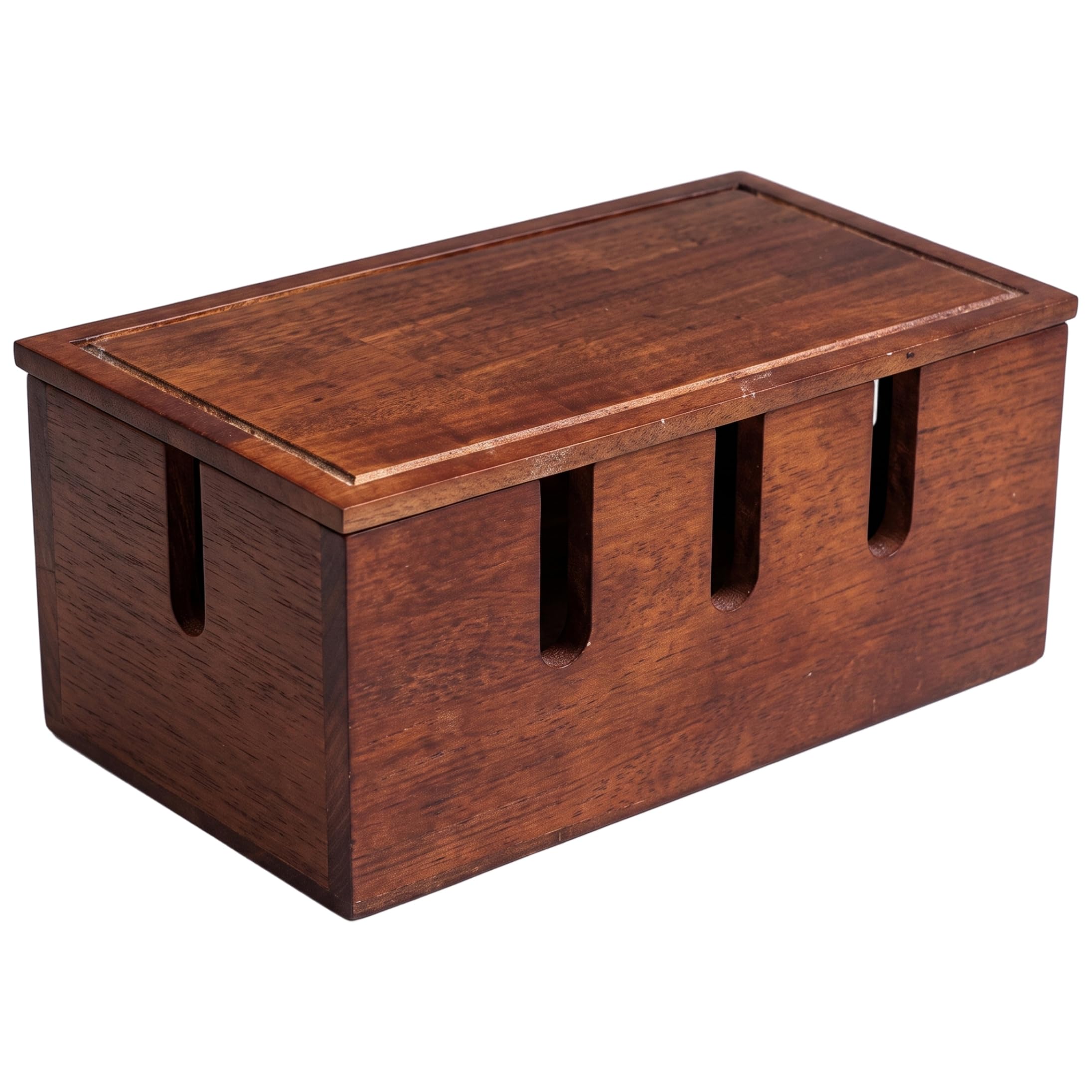Caja organizadora de Cables, Caja de gestión para Ocultar Cables de Madera, marrón