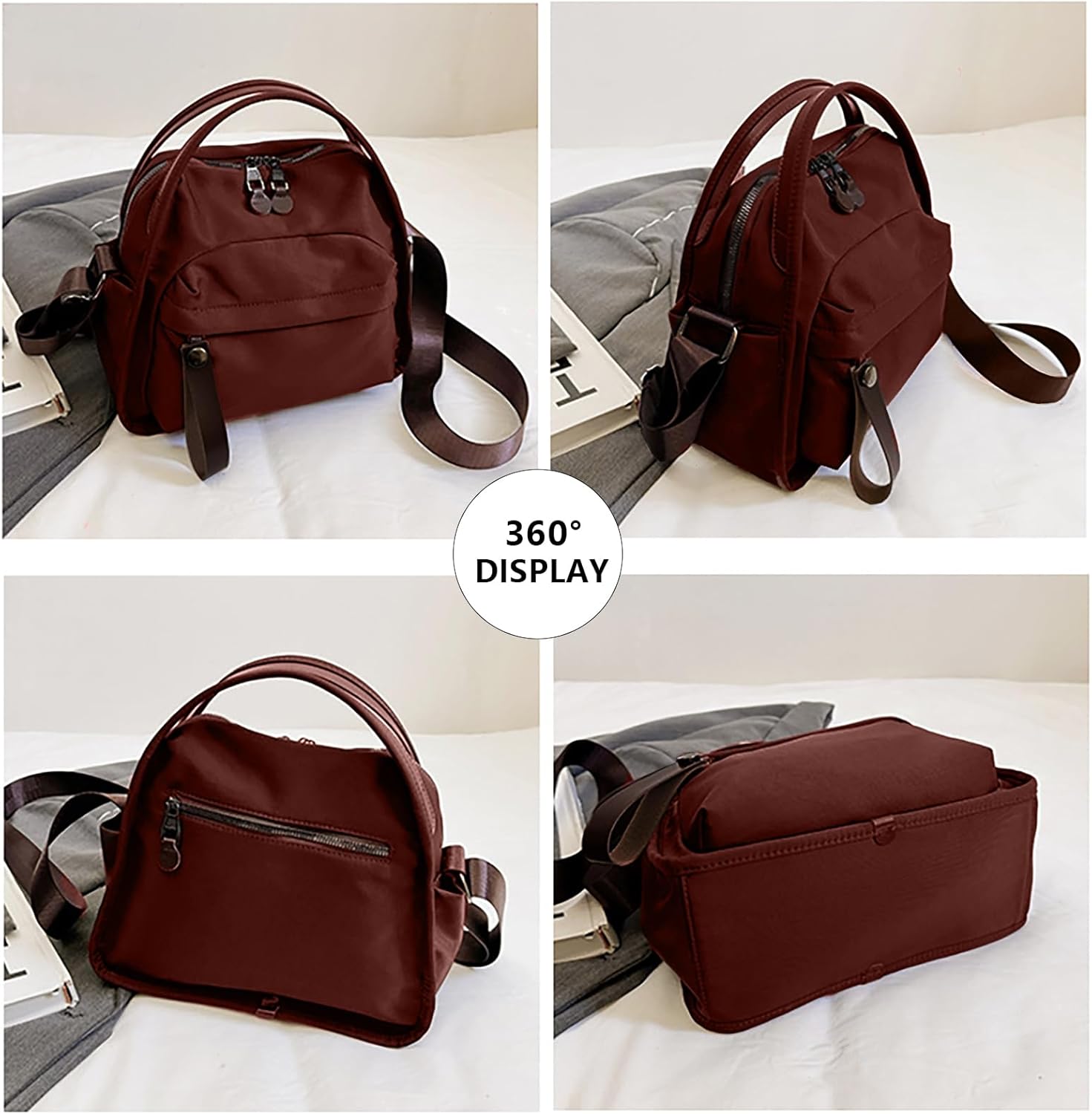 Nylon CrossBody Bag for Women Large Capacity Purse Lightweight Shoulder Handbag Casual Outdoor Commute Hobo Bags