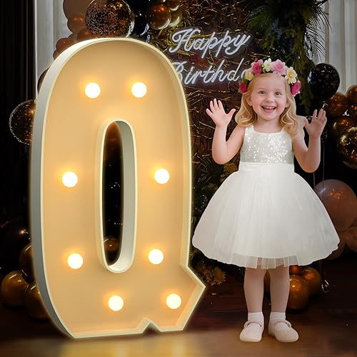 Letras iluminadas de marquesina, letras de marquesina de 3 pies, número de mosaico para globos, marco de globo de mosaico para decoración de