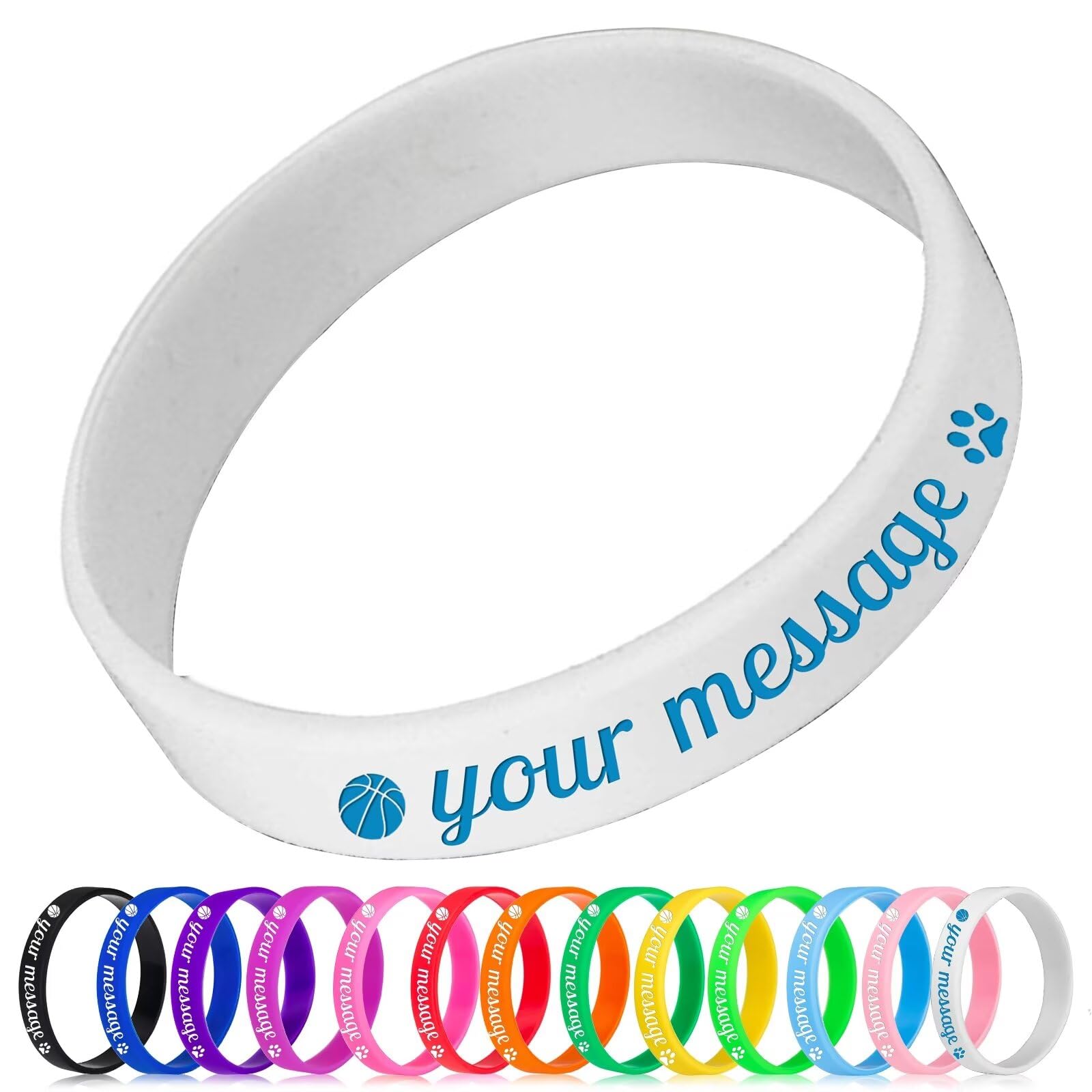 Aokizkdzsw Custom Silicone Wristbands - Personalized Customizable Rubber Bracelets - Customized for text/LOGO, Motivation, Events, Gifts, Support, Awareness