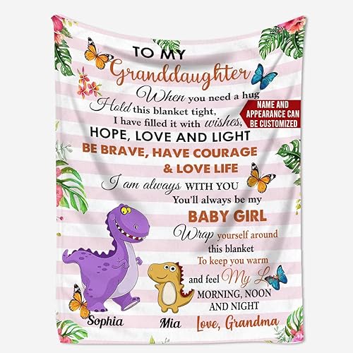 GERBERA STORY Mantas personalizadas para bebé manta de forro polar manta de forro polar con foto manta única para bebé manta de dinosaurio regalos