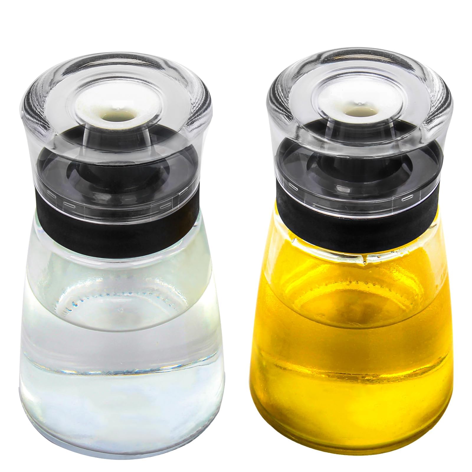 TERRIFI Outdoor Oil Dispenser Bottle for Camping, 2Pack Glass Olive Oil Dispenser Bottle, Condiment Set, Cruet, Seasoning for Dining Table And Kitchen, 160ml/5.4oz