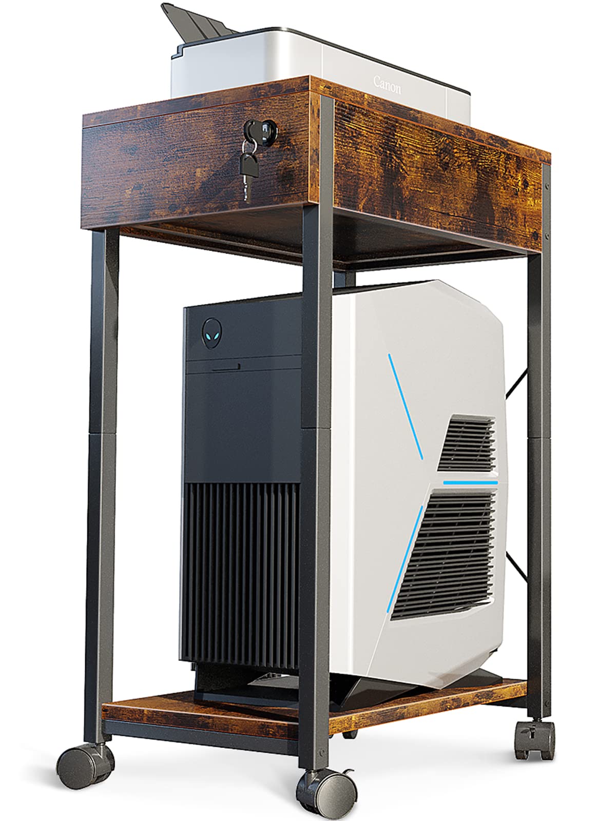 Buy KKL Printer Stand, Computer Tower Stand, Under Desk, Mobile