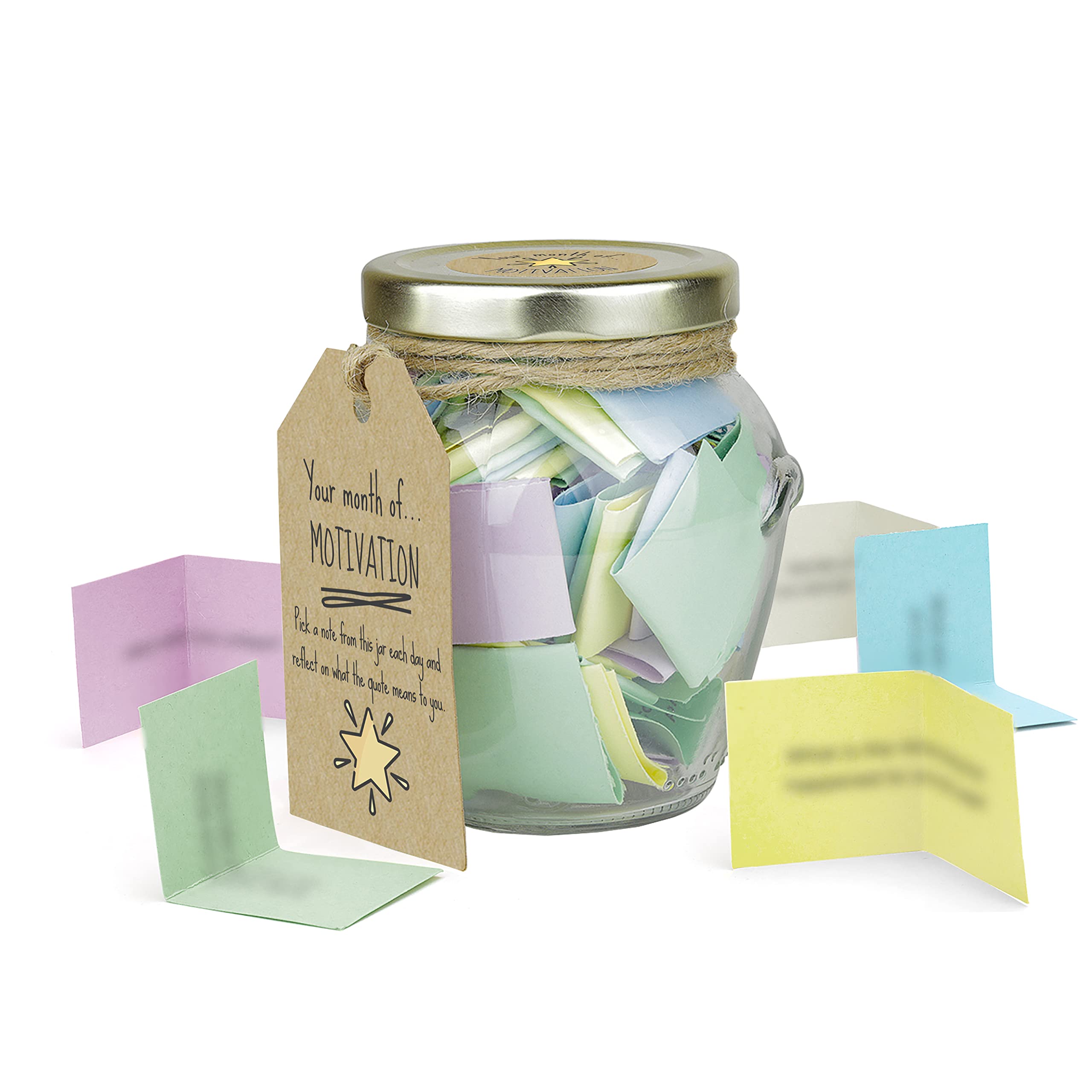 adbra | Motivation in a Jar | A month of Motivational Quotes | Get Inspired and find inner peace | Unique Gift idea | Handmade Message Jar