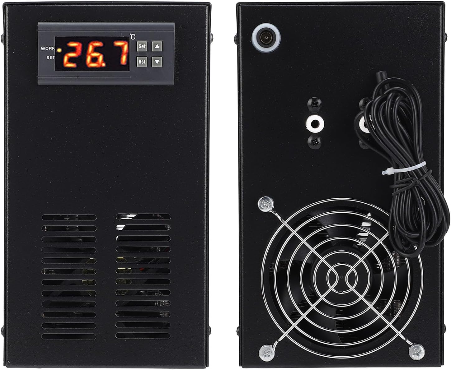 Smart Aquarium Chiller, Quiet and Efficient Cooling for 20L Fish Tank, Digital Display, Temperature Adjustable,Water Chiller (US Plug)