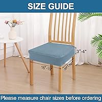 Vista 2 de Smiry Juego de 2 fundas de asiento impermeables para sillas de comedor, tela jacquard elástica, extraíble y lavable, fundas protectoras de asiento