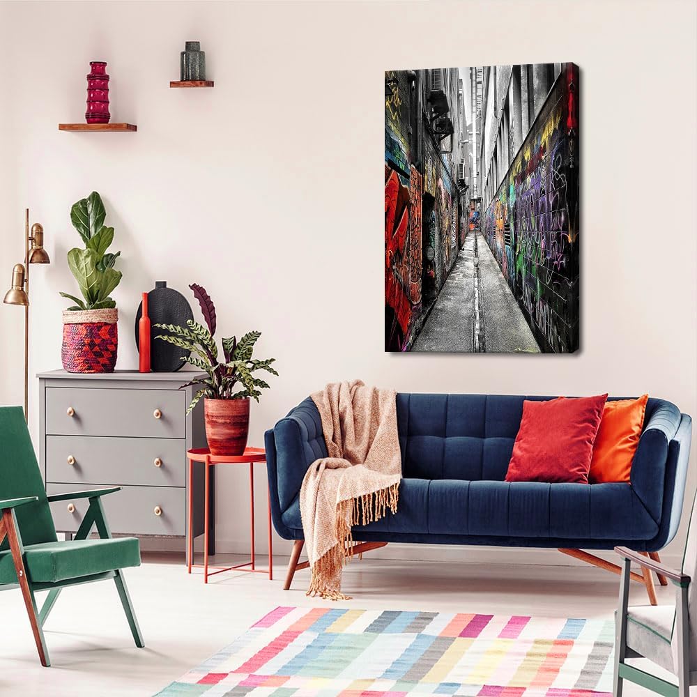 Novatique Graffiti Canvas Wall Art Banksy Wall Art Abstract Graffiti Poster Canvas Print Home Decor Modern Teen Men Painting for Bedroom Living Room, 24 x 36inch