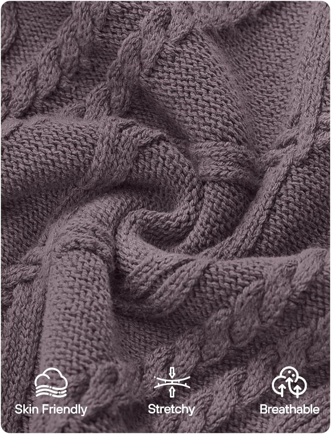 ZESICA Women's Spring Oversized Sweaters 2026 Casual Long Sleeve V Neck Cable Knit Trendy Pullover Tops - Image 6