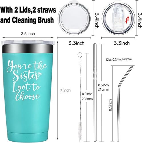 Miniatura 6 de BIRGILT You're The Sister I Got To Choose - Regalos de amistad para mejores amigas y mujeres, regalos de cumpleaños para mejores amigas, regalos de