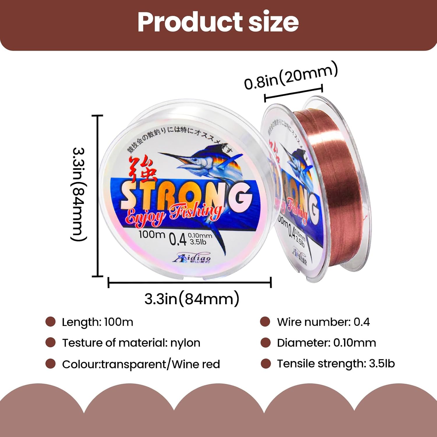 2 peças de linha de pesca de nylon, corda invisível para linha de pesca, versátil e elegante (comprimento: 100 m, transparente e vermelha) 2 peças de linha de pesca de nylon, corda invisível para linha de pesca, versátil e elegante (comprimento: 100 m, transparente e vermelha)