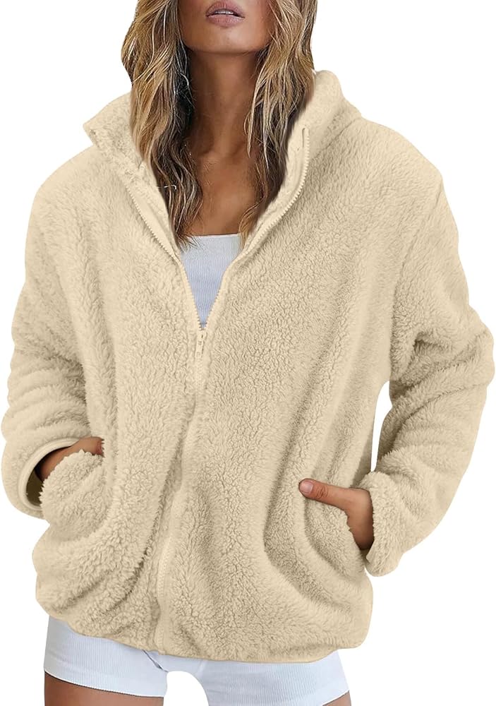 Sherpa Jacket Women Fleece Zip Up Jackets Oversized Fuzzy Casual Sherpa Jacket Women Fleece Zip Up Jackets Oversized Fuzzy Casual