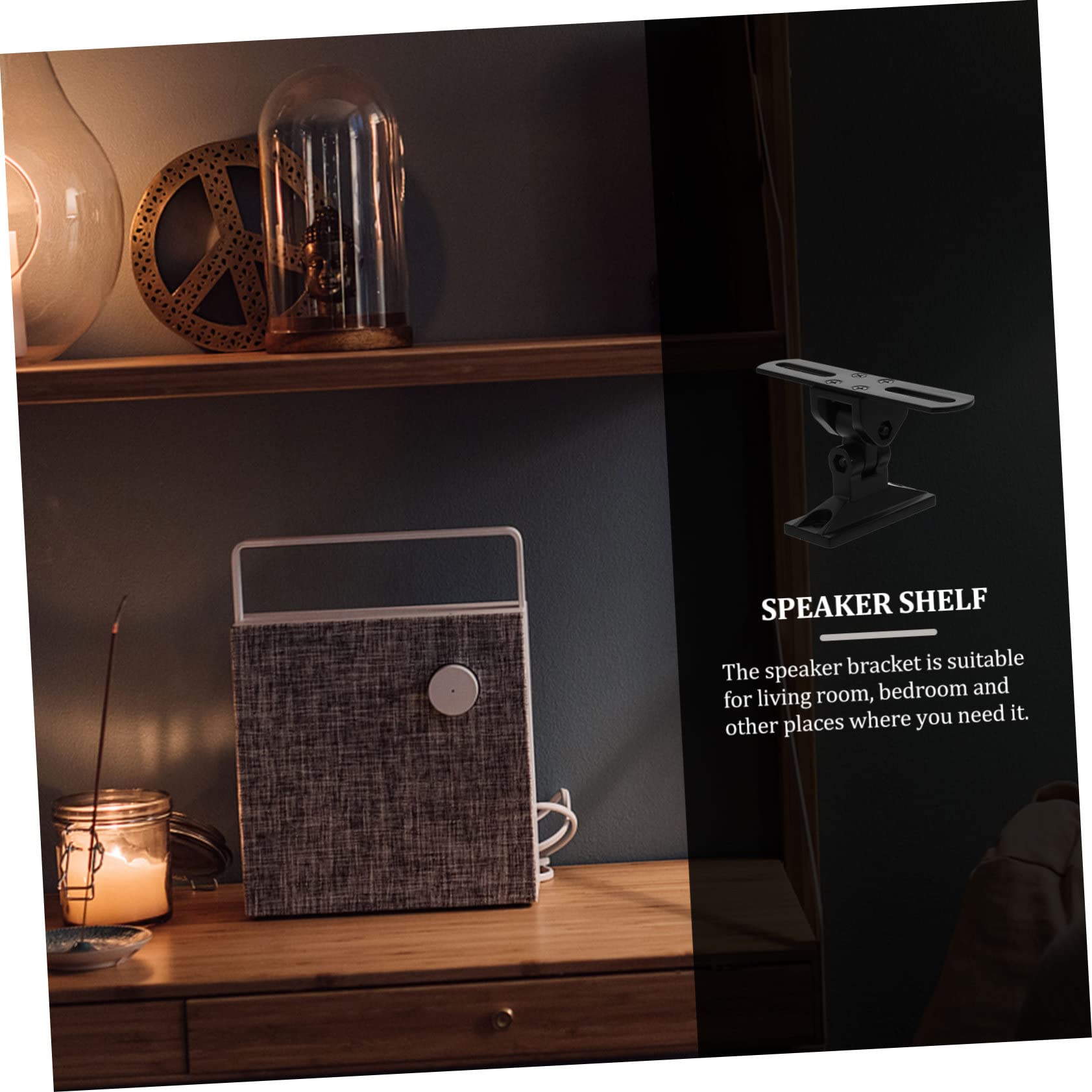 SHINEOFI Soporte de Pared para Altavoz Giratorio Ajustable Diseño Negro para Soporte de Montaje de Pared para Sistemas de Sonido Envolvente Salas de Estar