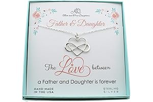 Father Daughter Heart Necklace Sterling Silver