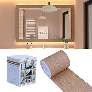 Color de grano de madera Adhesivo autoadhesivo para pared con borde de papel pintado impermeable Cenefa adhesiva con diseño para decoración del hogar