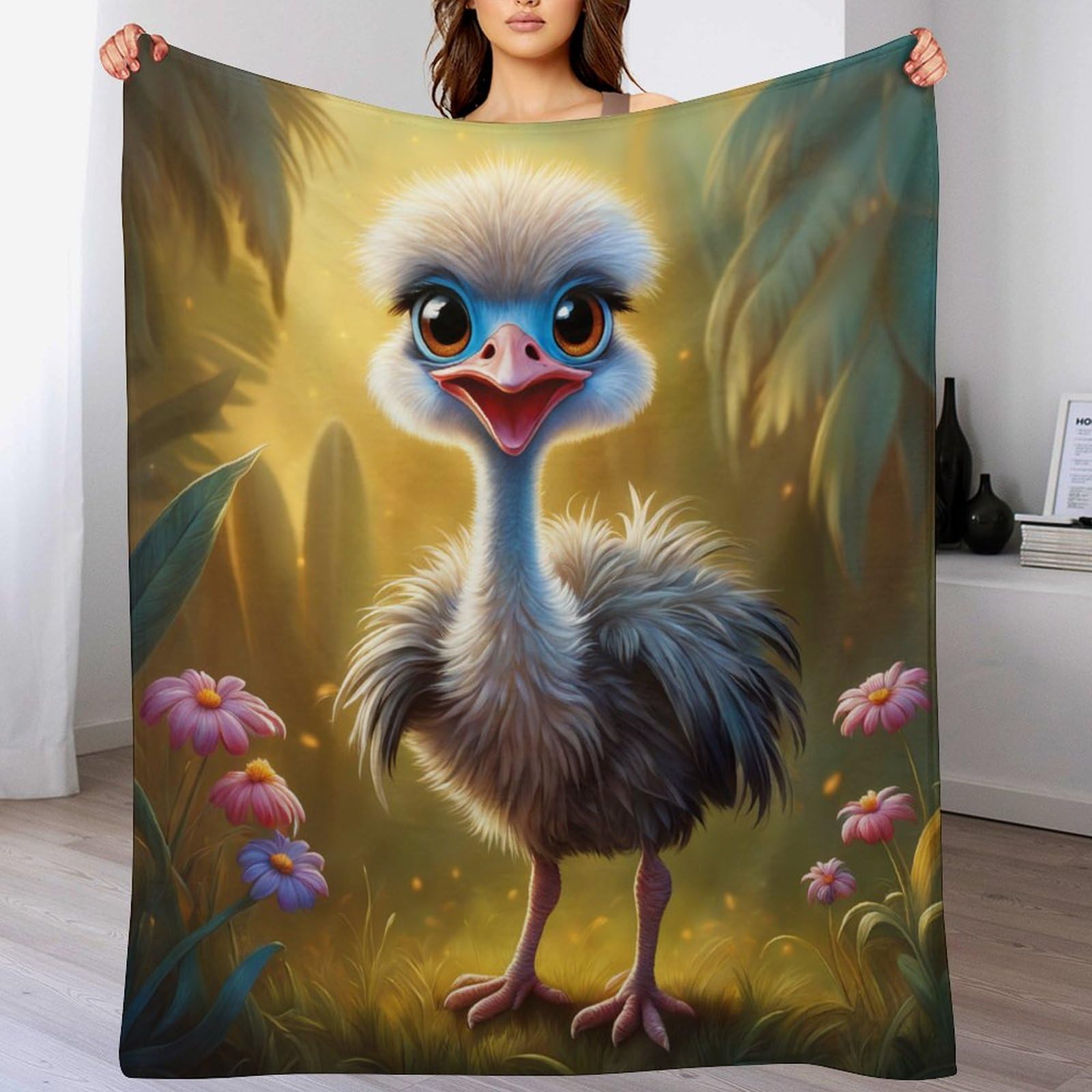 Couverture polaire autruche douce pour vos soirées cocooning au salon