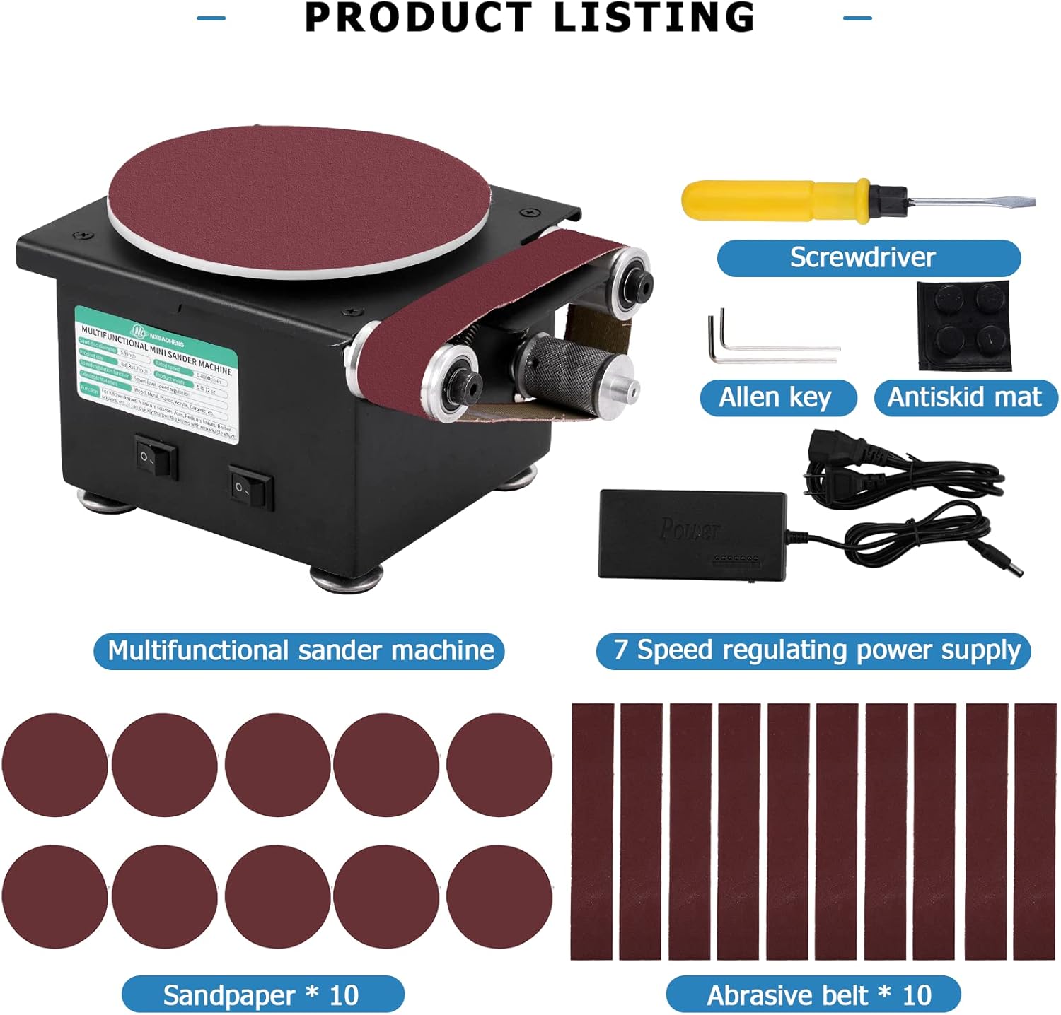 Buy Mini Disc Sander 6Inch Electric Mini Belt Sander 1.2Inch by 15
