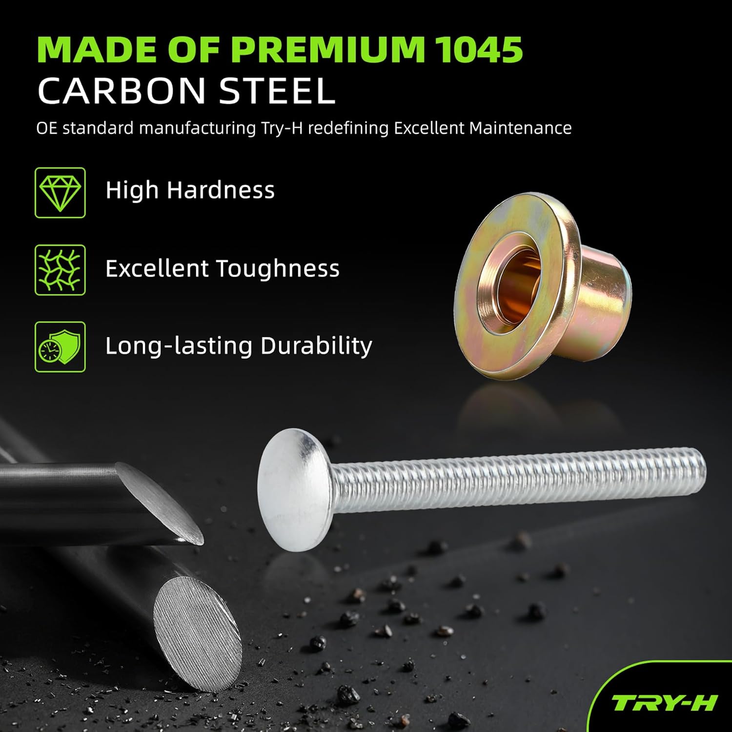 MGP98T-R6-10G Stainless Steel 3/16" Rivet Kit Compatible with Peterbilt 379 Huck and Collars Pack of 100 Rivet Tool Replace MGCS-R6U