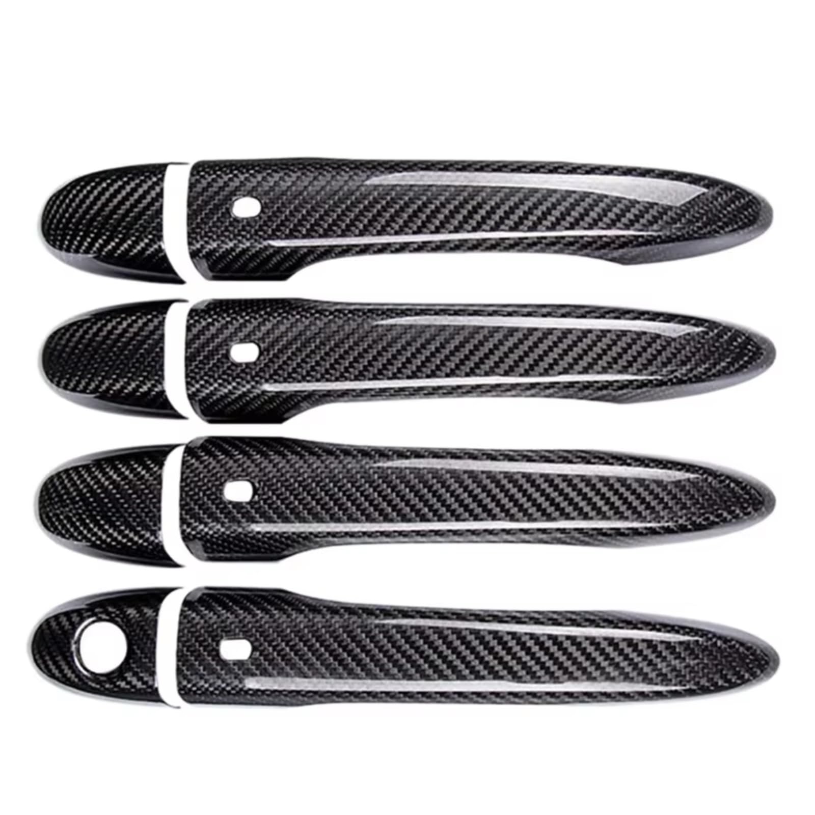 JJRFVBGT Door Handle Trim Compatible with Maserati for Levante 2016 2017 2018 Left Right Left Right Carbon Fiber Car Exterior Door Handle Cover