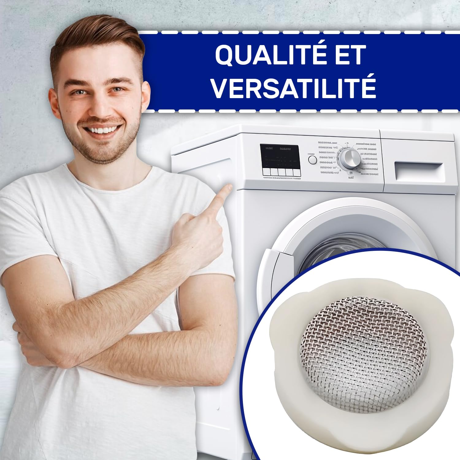 Joint De Tuyau D'Alimentation Machine à Laver VIOKS - 3/4", Noir, Avec Tamis - Universel Pour Lave-Linge (Bauknecht, Bosch, Siemens, Etc.) - 6