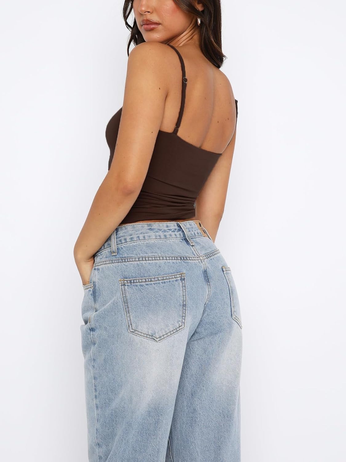 ForeFair Women Y2K Sweetheart Neck Sleeveless Crop Tank Tops Backless Spaghetti Strap Pleated Bustier Camis Going Out Top - Image 5