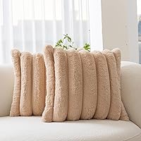 Vista 1 de Juego de 2 fundas de almohada de 18 x 18 pulgadas, almohadas para sala de estar, almohadas para cama de piel sintética