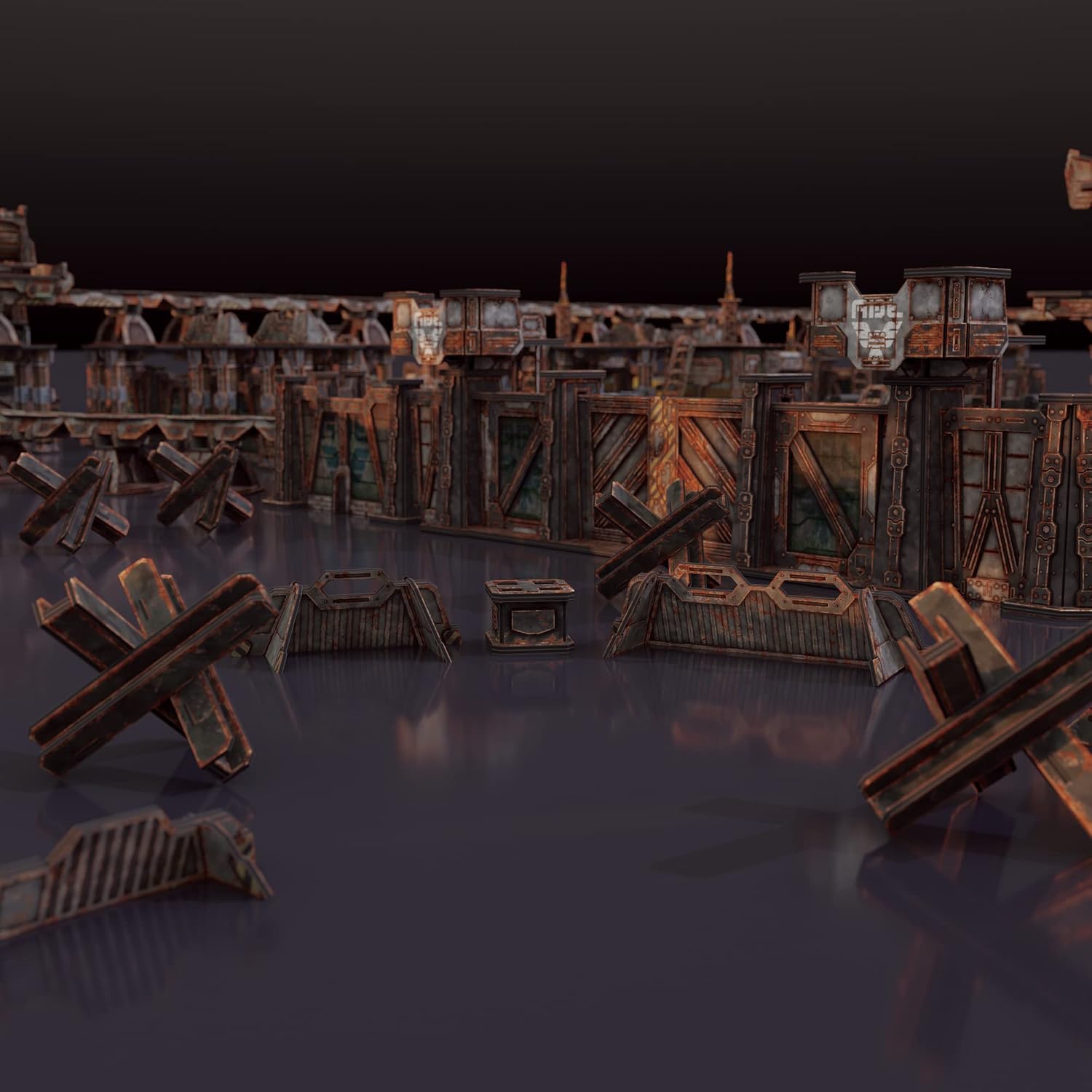 TinkerTurf Sci-Fi Terrain: Scatter Cover, Abandoned Theme, Sturdy, Affordable, Great-Looking Full-Color Terrain, Quick and Easy to Assemble, Virtually Limitless Setups