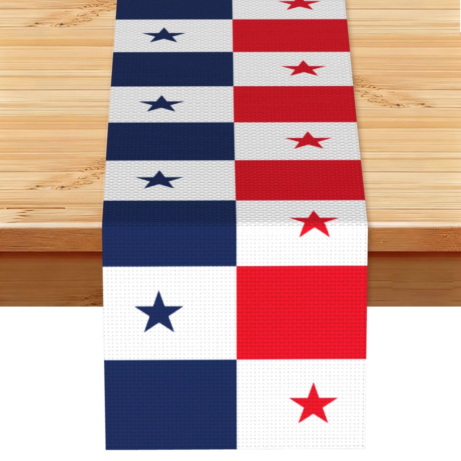 Flag of Panama Printed Table Runner 13 x 72, Wrinkle Resistant Decor for Dining Table Coffee Table Fireplace