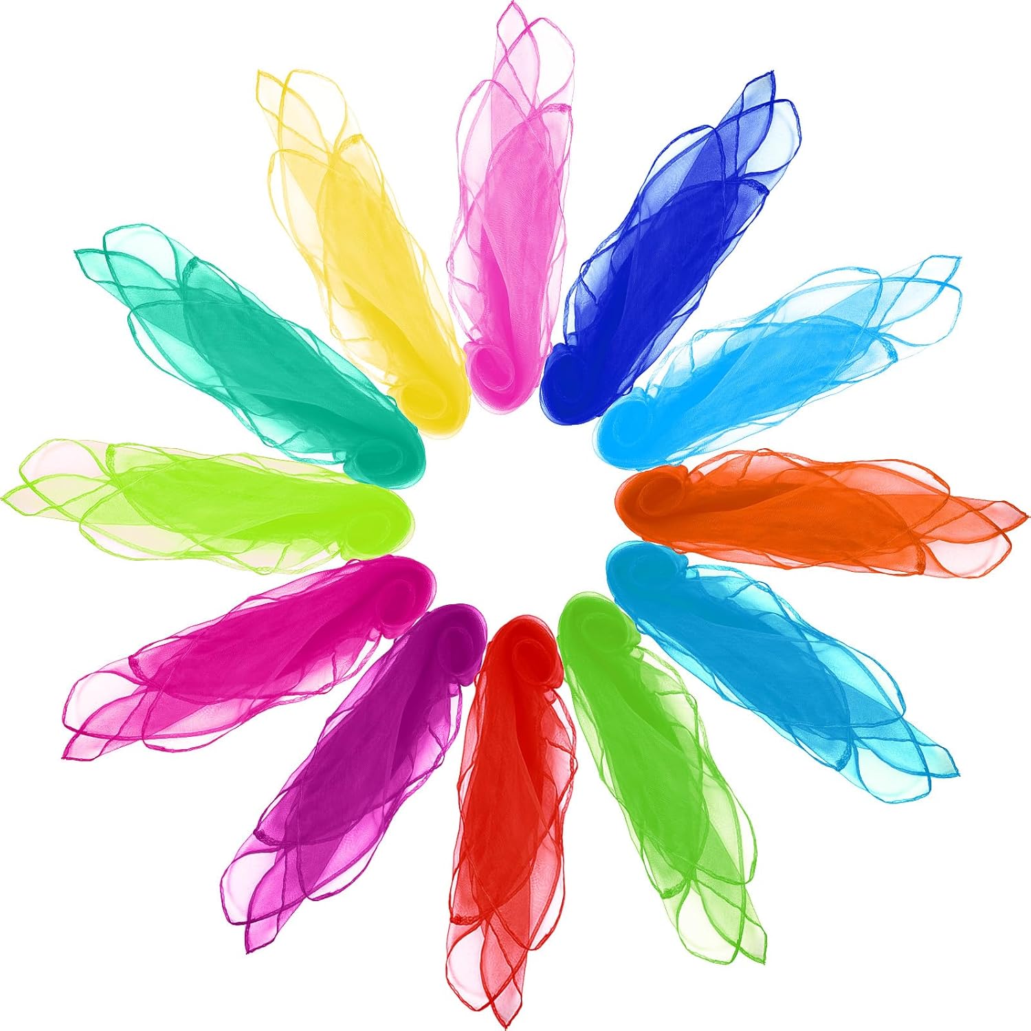 15Pcs Scarves for Kids Play, Juggling Silk Scarves Dance Scarves Play