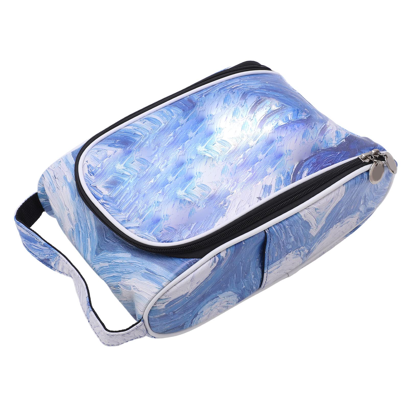 Large Capacity PU Leather Shoe with and Handle, Ideal for Travel and Sports Shoes Storage