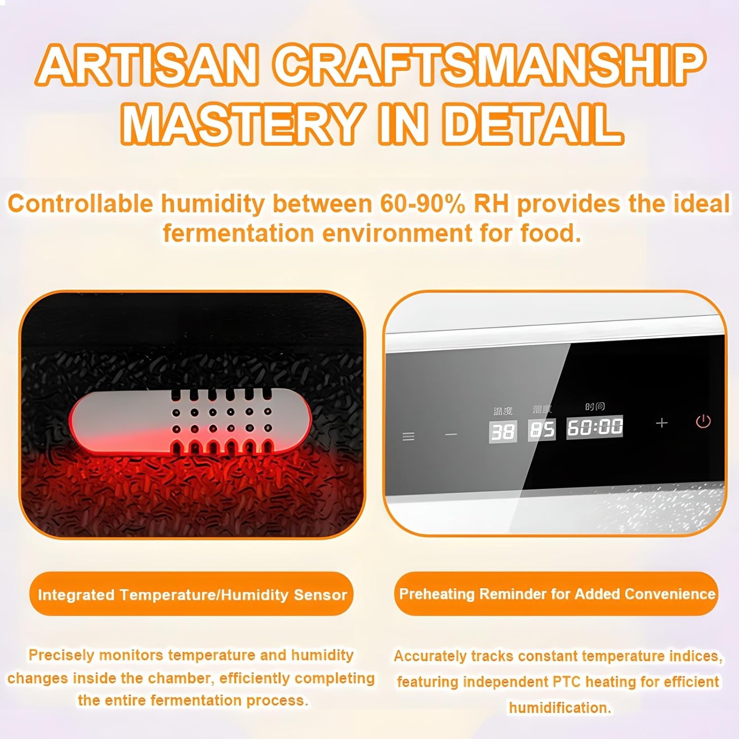 40L Bread Proofer Machine, Electric Dough Warmer, Kitchen Proof Box, Doublelayer, Stainless Steel Liner with Precise Temperature and Humidity Control for Baking Bread